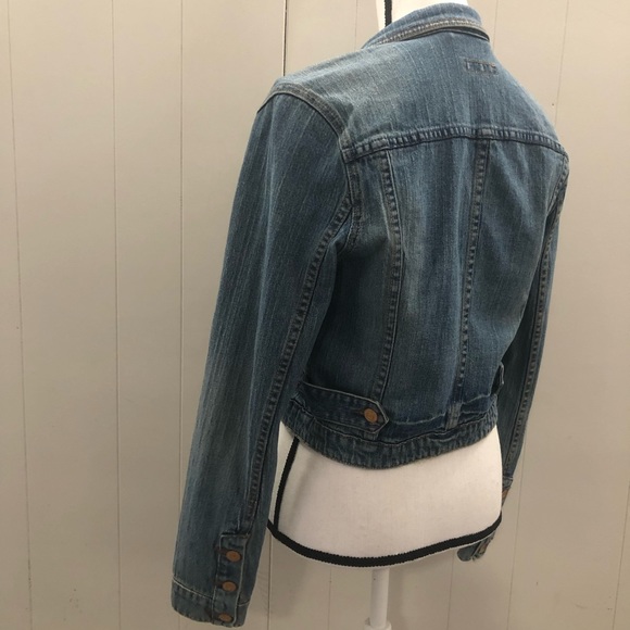 VTG LEVIS Sz M Crop Denim Jacket - Picture 6 of 11